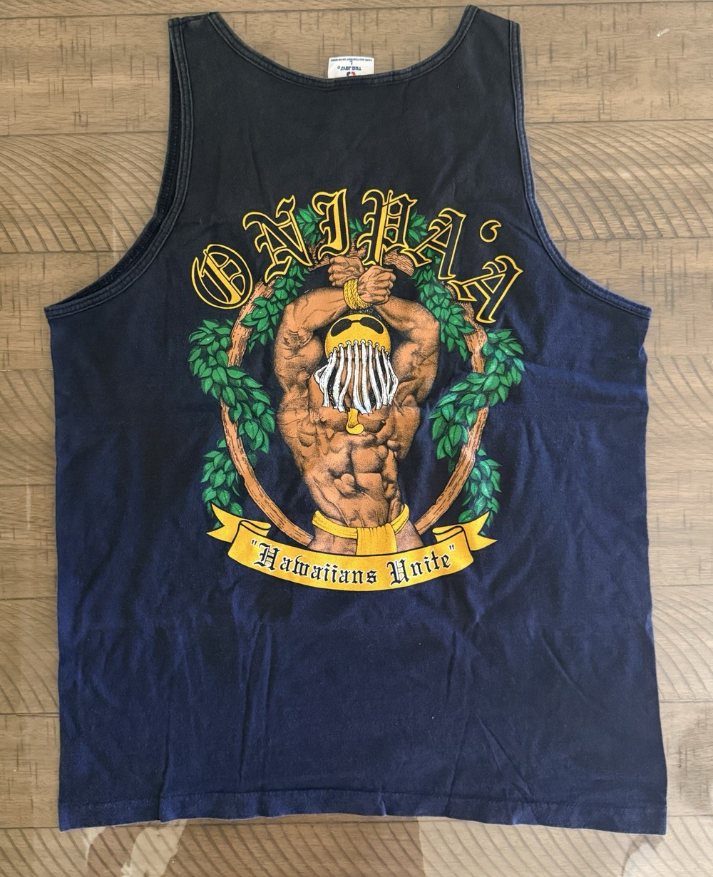 Vintage 90s ONIPAA Hawaiians Unite Tank Top Tee Jays USA Hawaii Sovereignty L
